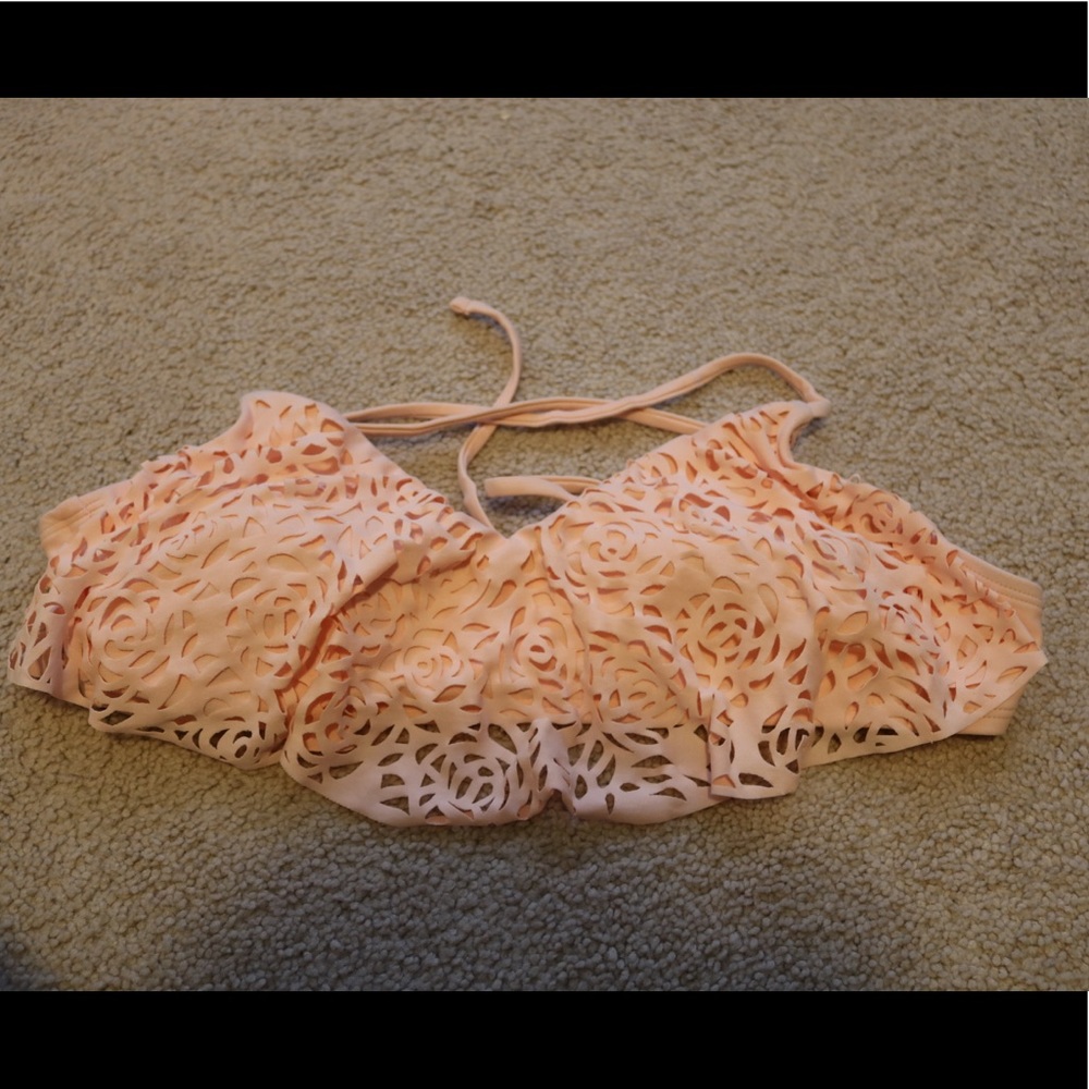 Floral Cut Out Bikini Top